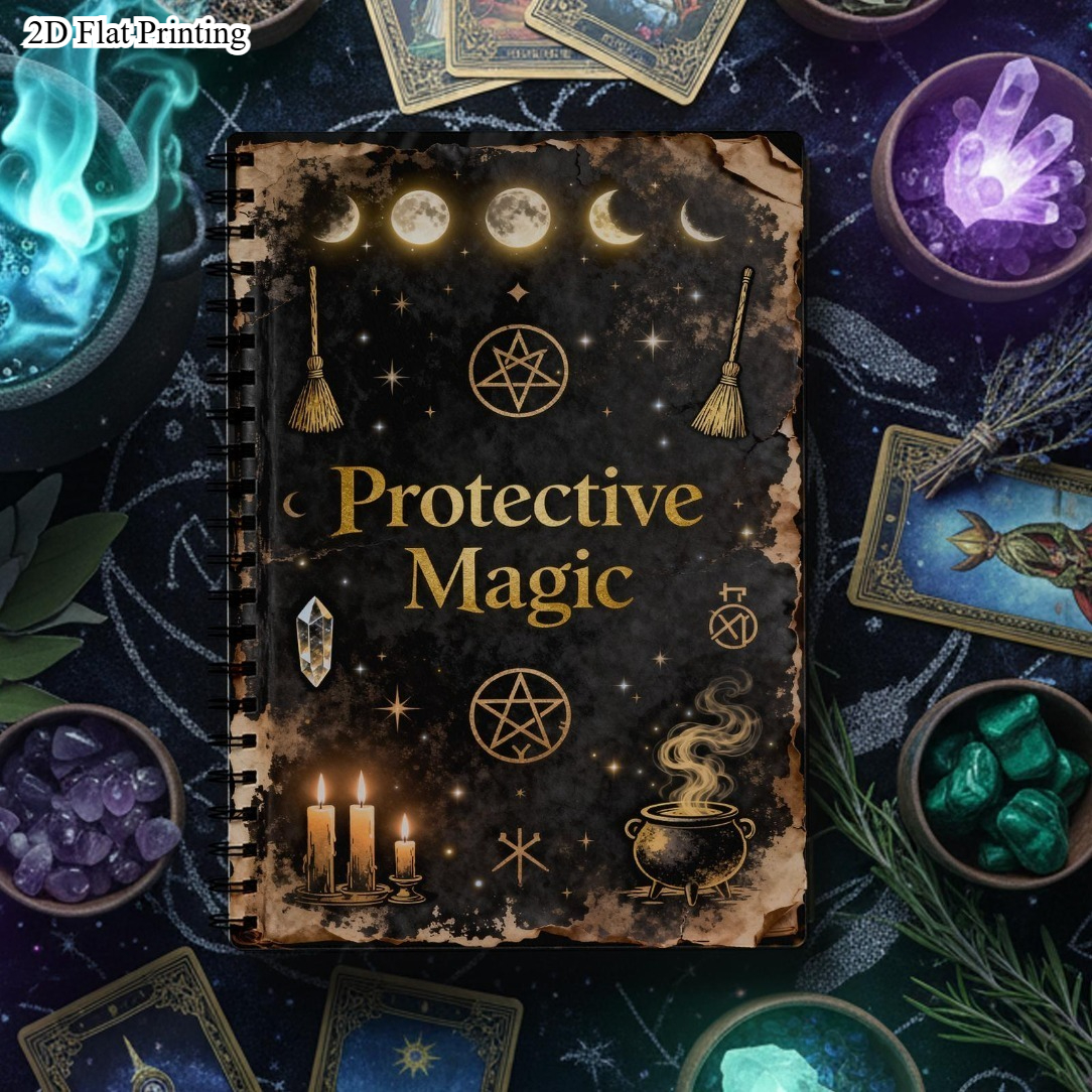TEMU 2d Flat Printing 1pc Spell : Guide To Dispelling Negative Energy - , Purification Spells, Protective Charms, Spiritual Growth Manual, Journal,