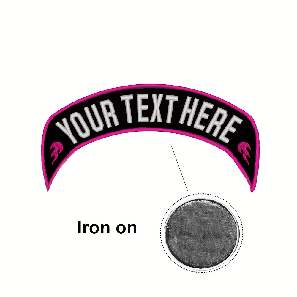 TEMU Customizable Embroidered Name Patch Fabric / Personalized Text Patch, Adhesive/sewable On Back Of Clothing