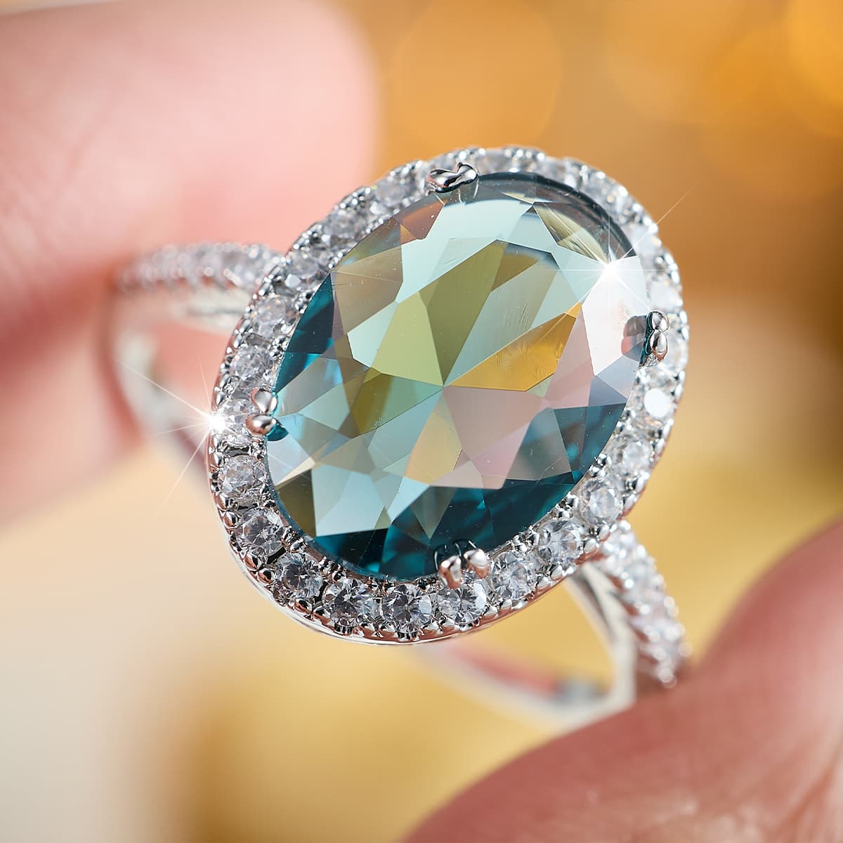 Women's Vintage Oval Zirconia Ring, Unique Design