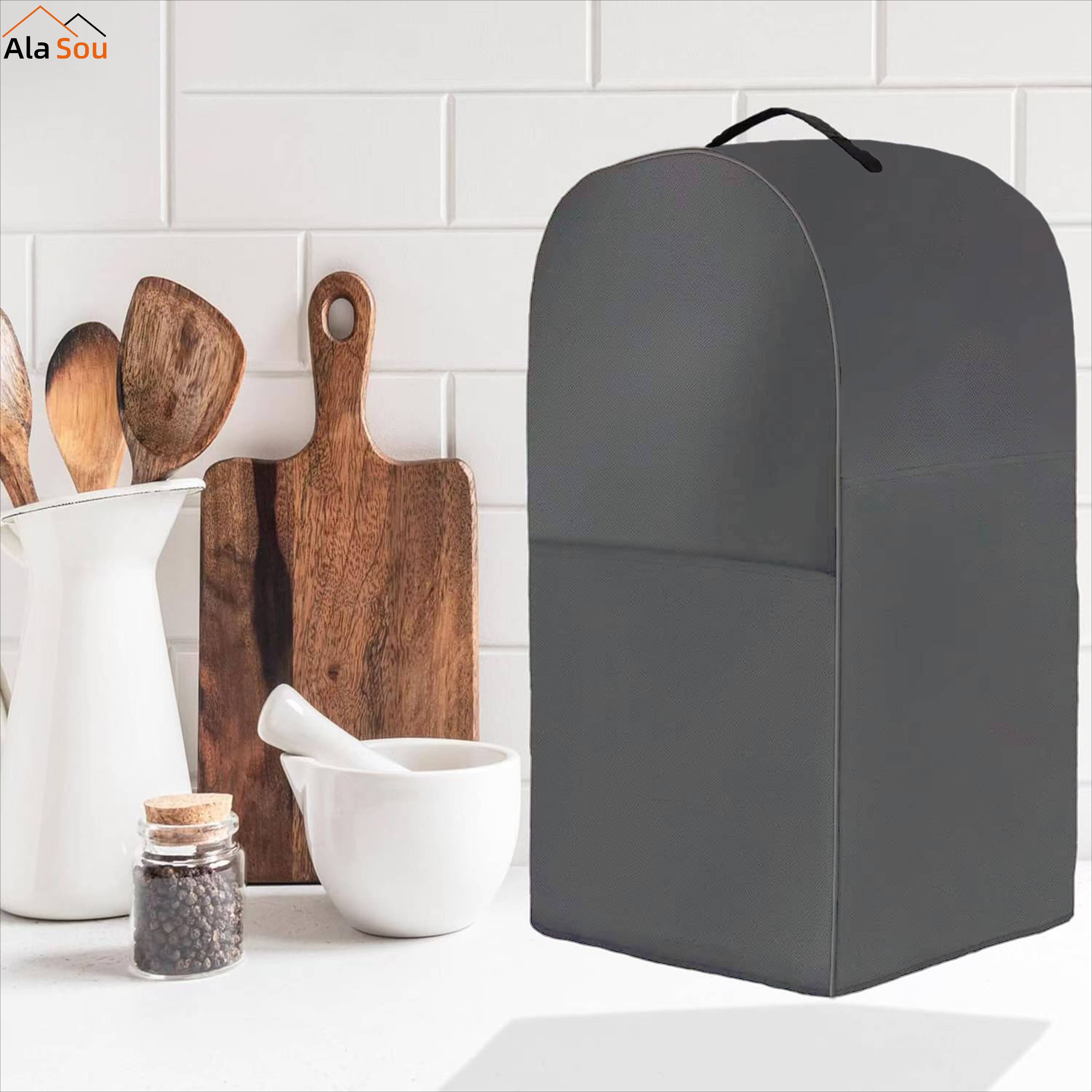   kitchen appliance covers dust stain resistant with storage bag ideal for stand mixers food processors black gray   home kitchens details 9