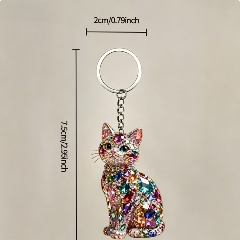 TEMU Kitten Keychain Cute Animal Pendant Bag Charm, Fashionable Cat-themed Key Chain, Suitable For Key Chain Promotion Gifts, Packaging Decoration,