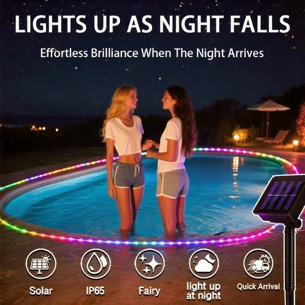 Pool Lights, Pool Accessories, Auto * At Night, Colorful Rope Lights, Solar  Outdoor Waterproof Lights, Garden Decorative Lights, Holiday Ambient Lights  LED Pool Lights for Swimming Pools, 275.6/ ..., image size:1000x1000