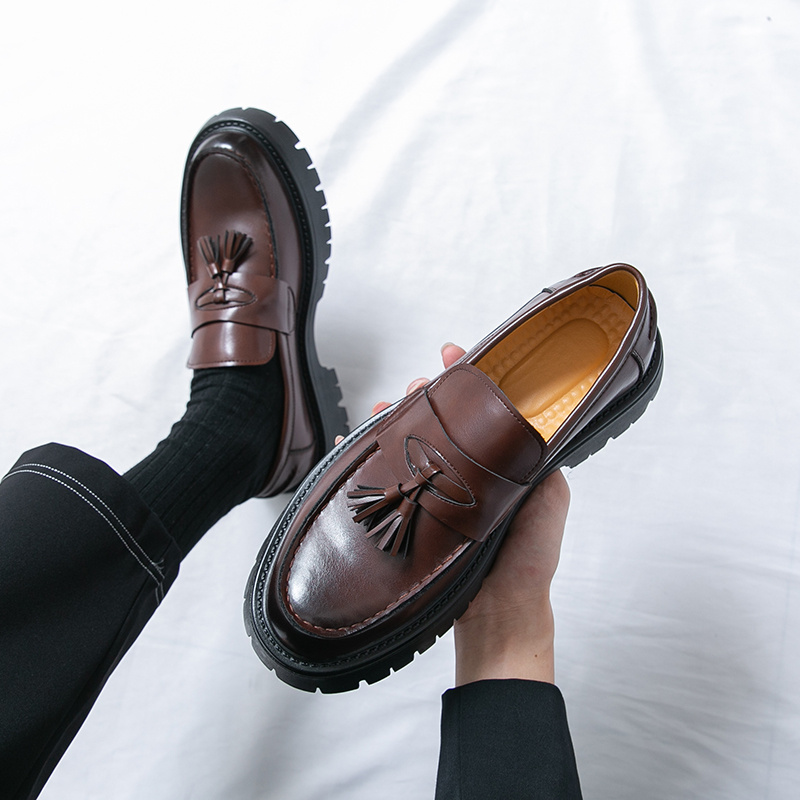 brown platform dress shoes 70s style chestnut brown city platform shoes handmade main image 0