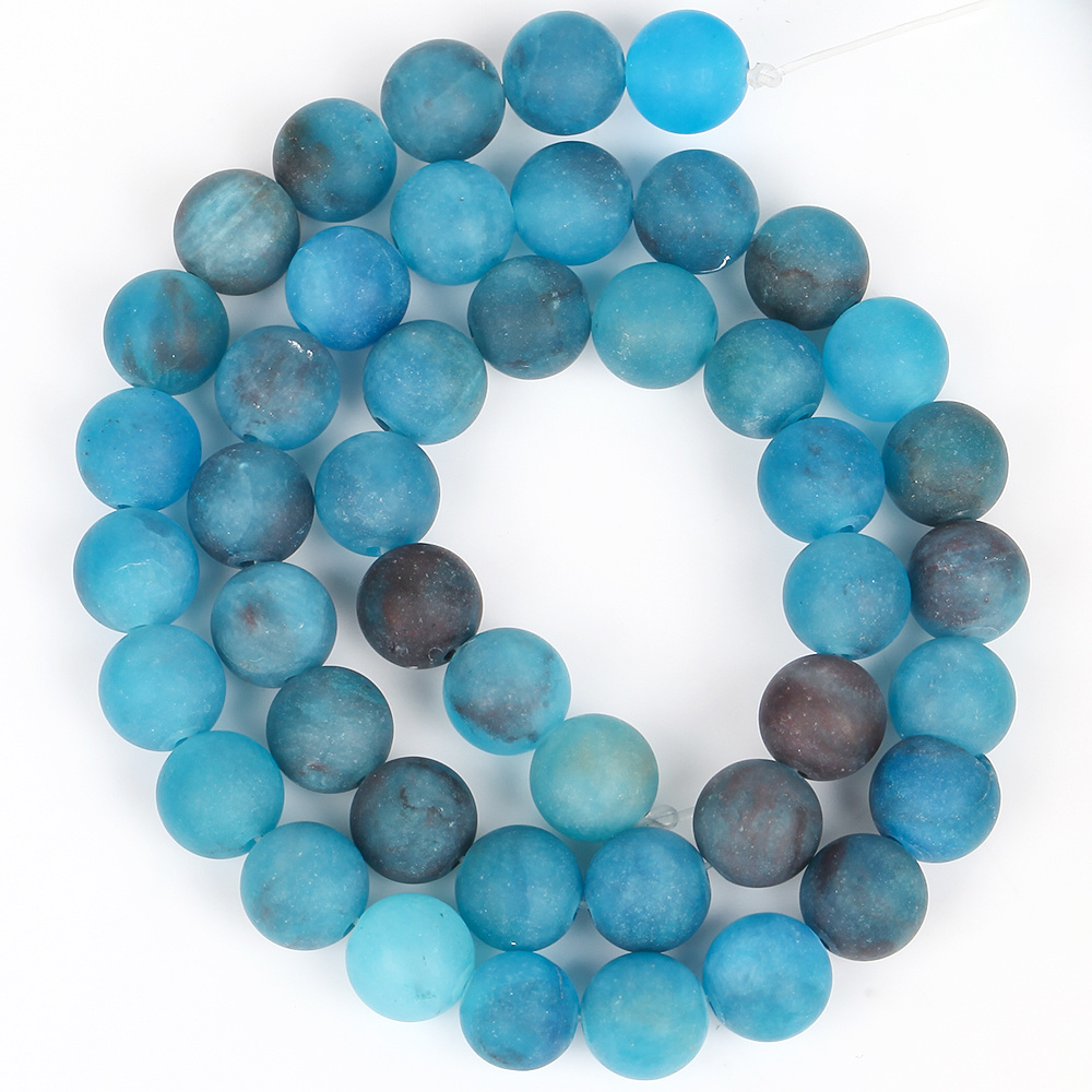 TEMU A Collection Of Polished Natural Stone Beads, Specifically Blue Jasper Agate, Perfect For Crafting Jewelry Such As Necklaces, Bracelets, And.