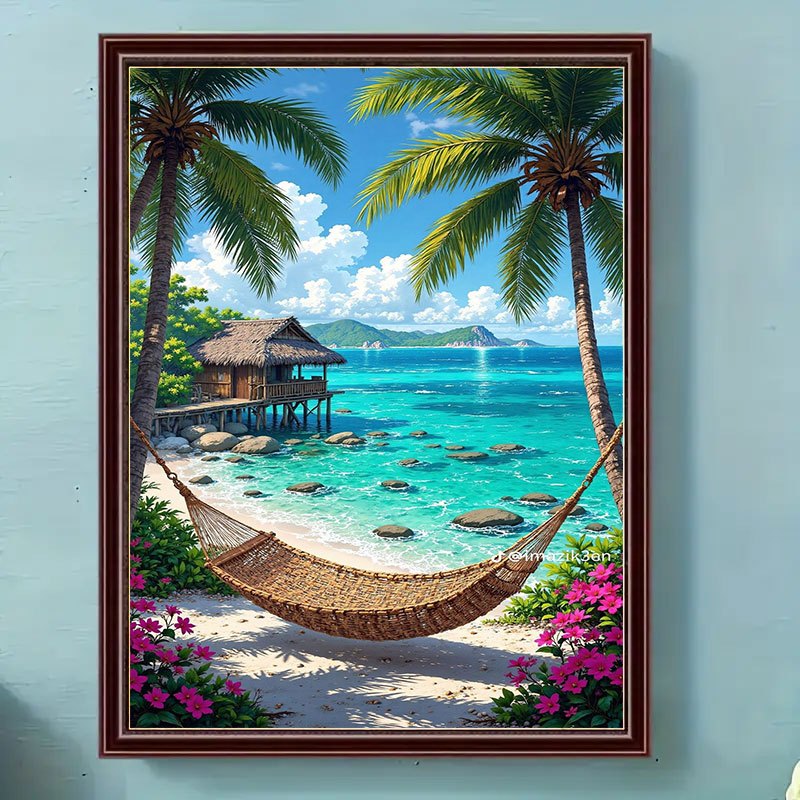DIY 500/1000/1200/2000pcs Tropical Beach Jigsaw Puzzle for Home Decor