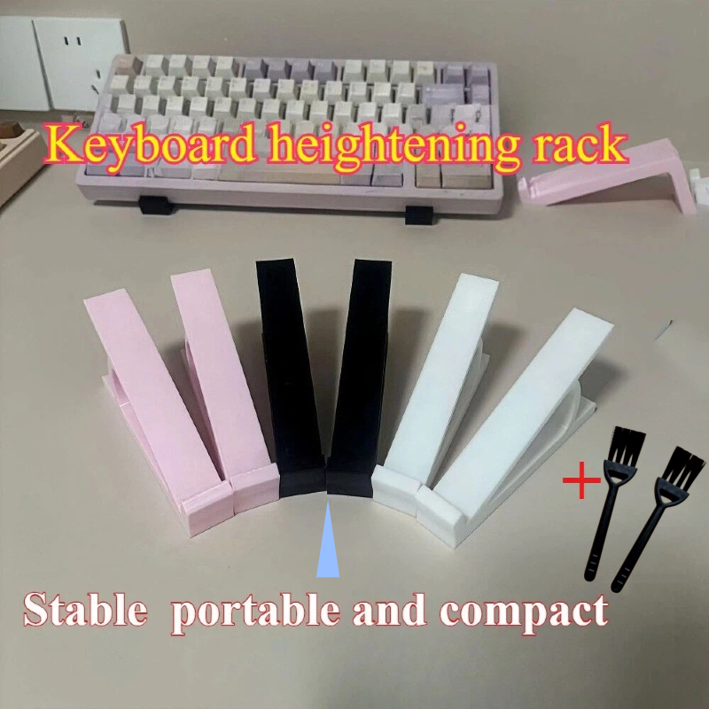 TEMU 4pcs Keyboard Height Stand With 2 Cleaning Brushes And 2 Stands, Convenient For Typing, Suitable For , Home Supplies, Computer Game Additions