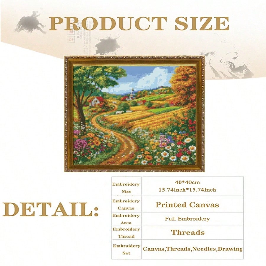 Counted Cross Stitch Kit for Beginners, Full Embroidery Patterns