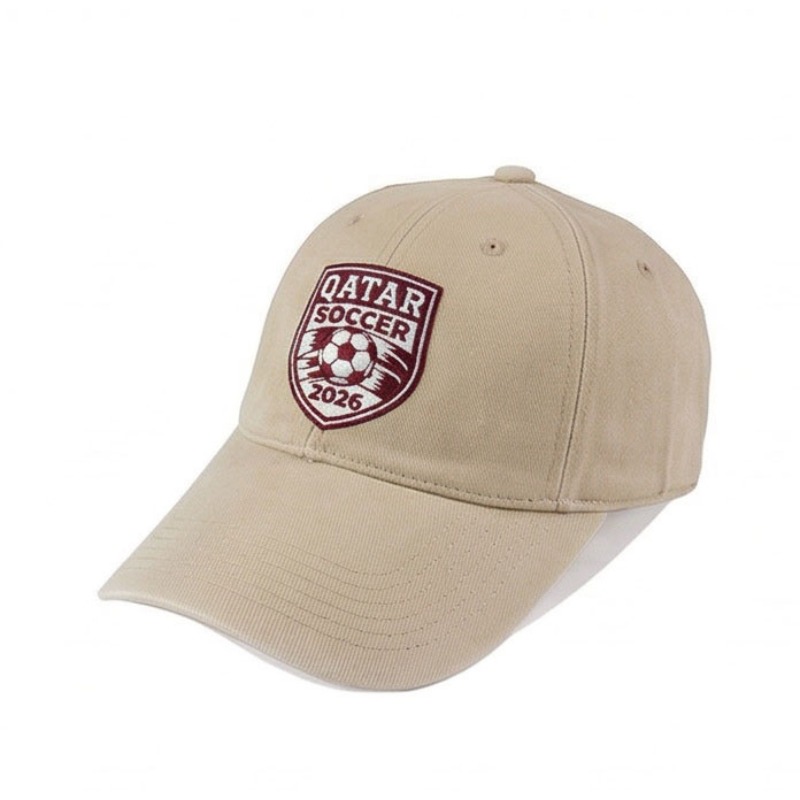 imitation embroidered qatar themed baseball cap unisex for   with   features qatar soccer shield emblem multiple colors   breathable and sun protective   outdoor sports and daily wear