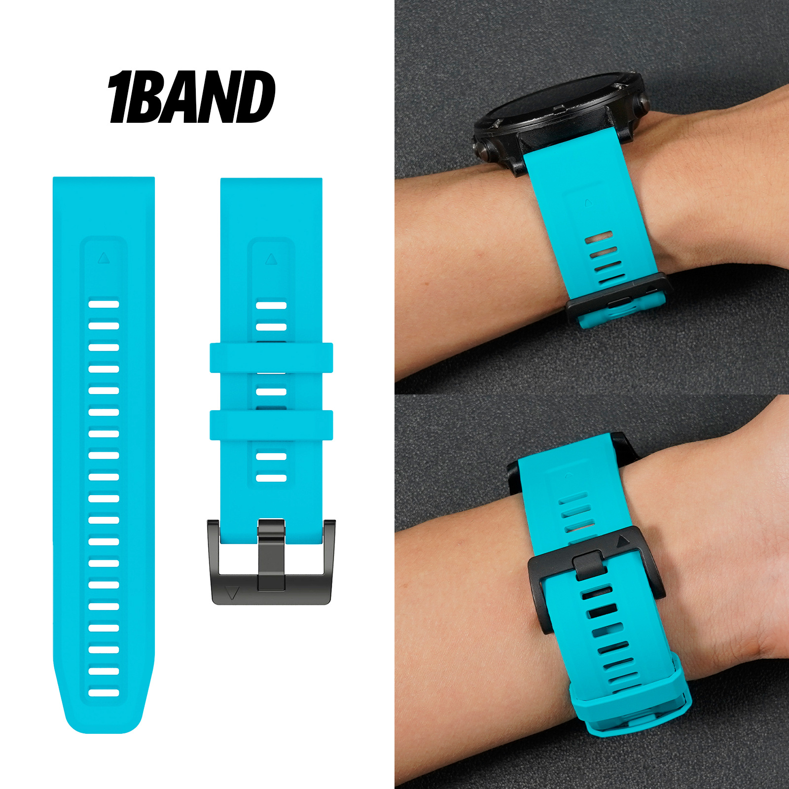 TEMU /26MM, Correa deportiva de silicona de rápida para Garmin Fenix 8/8S/7/7X/6/6X/5S/5 Plus, transpirable y absorbente del , diseño de fácil