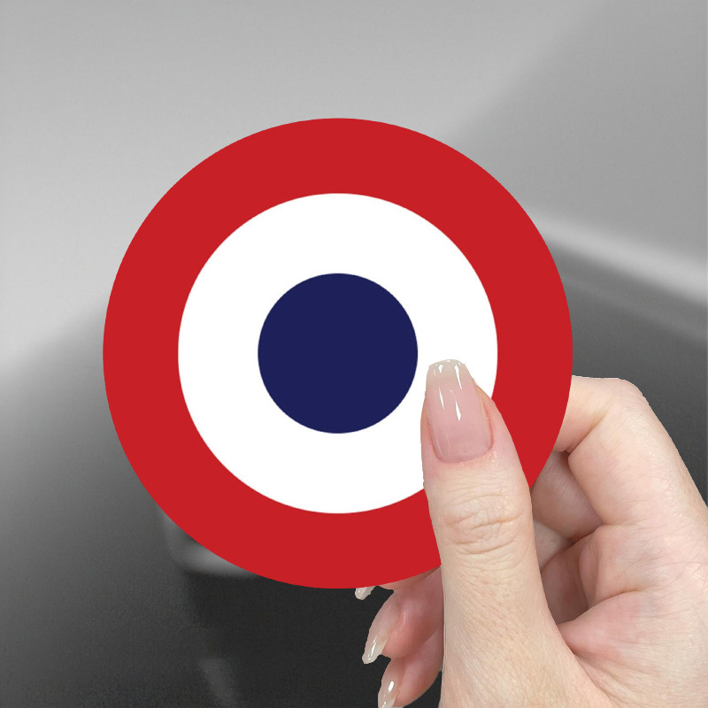 

1pc Autocollant rond de l'armée de française, autocollant en vinyle pour de voiture, ordinateur portable, bagages - Autocollant adhésif pour affichage patriotique