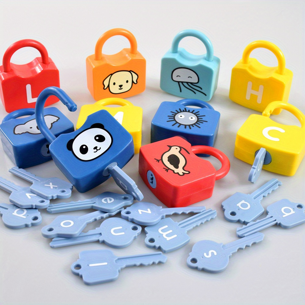 26pcs kids alphabet key lock toy set educational matching Temu