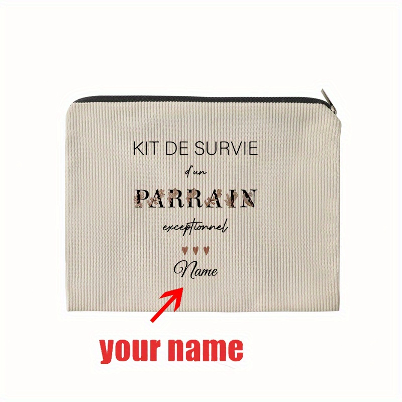 TEMU 1 sac de Cosmétique personnalisé avec de cœurs, personnalisé avec les de et de marraine. Cette solution de rangement légère et polyvalente est