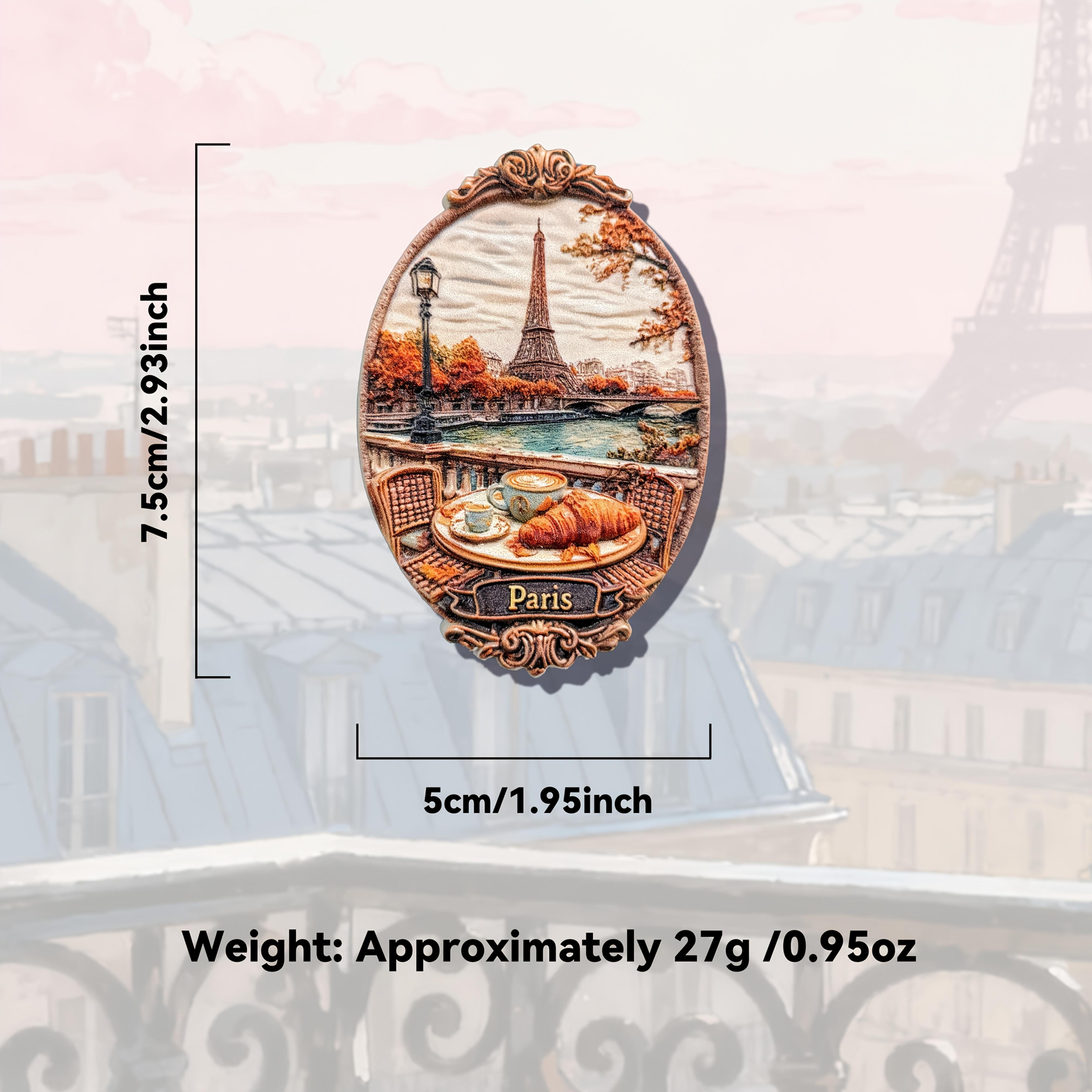 TEMU Paris Magnet, , Depicting A Breakfast Under The ElysÃ©e , Made Of 2d Acrylic, A Decoration, And An Exquisite Pvc Magnetic Fridge Sticker