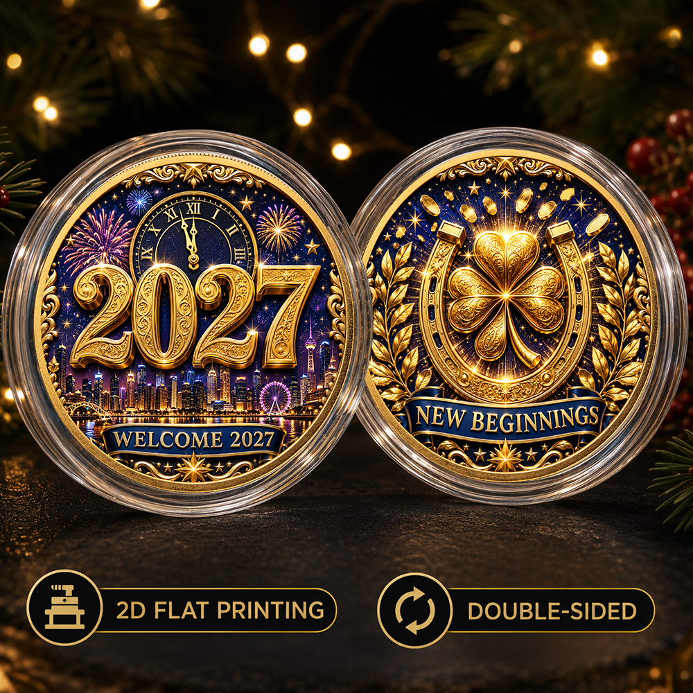 TEMU Pièce 1 pièce, Pièce Commémorative du An 2027, Pièce 2027, Jeton sur le Thème du et des Nouveaux Départs, Cadeaux Apaisants, Cadeau pour , , les