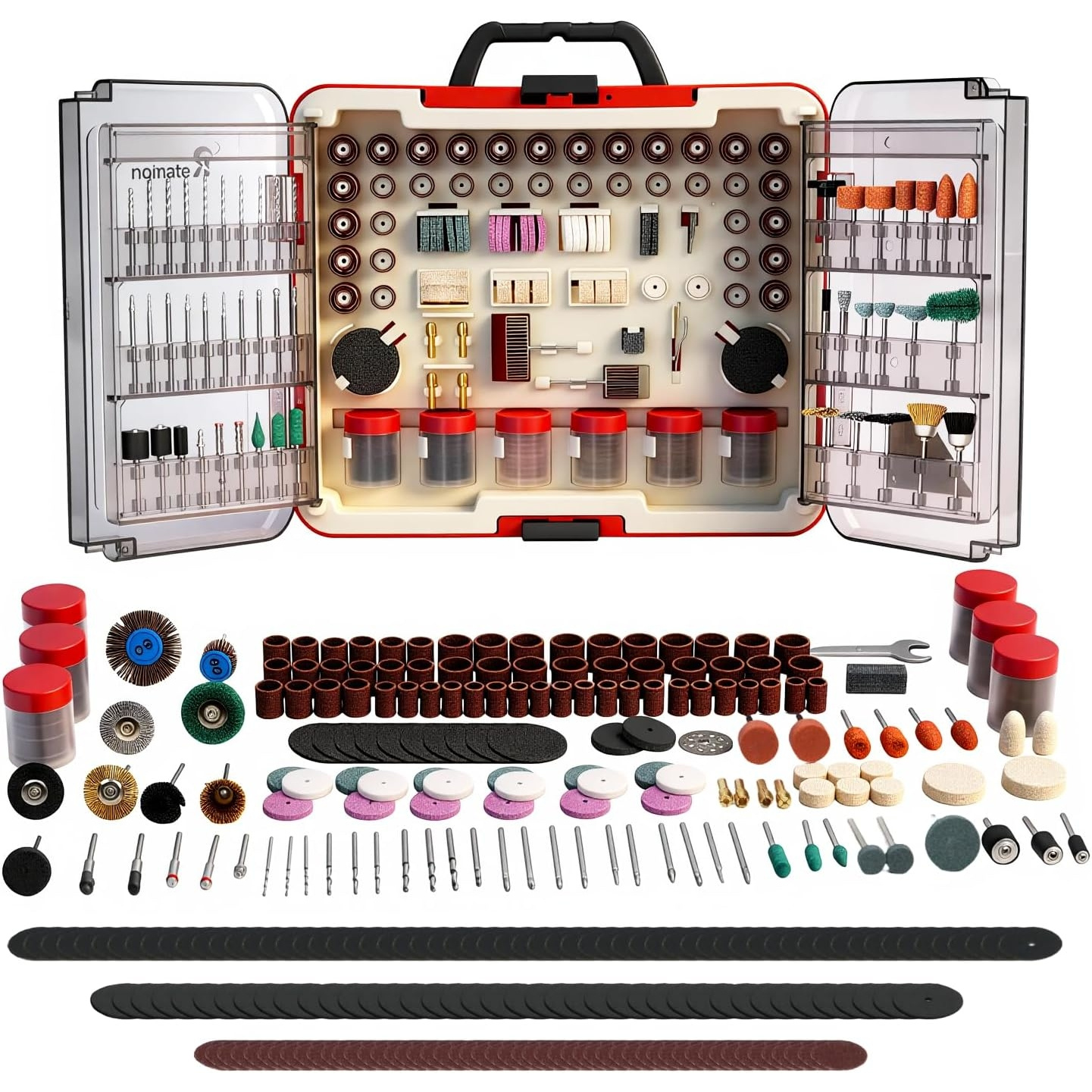 Image of 512pcs Rotary Tool Additions Kit, 1/8" Universal Rotary Tool Bits, Multi-functional Attachments For Sanding, Cutting, Grinding, Drilling, Engraving, Polishing, And Cleaning