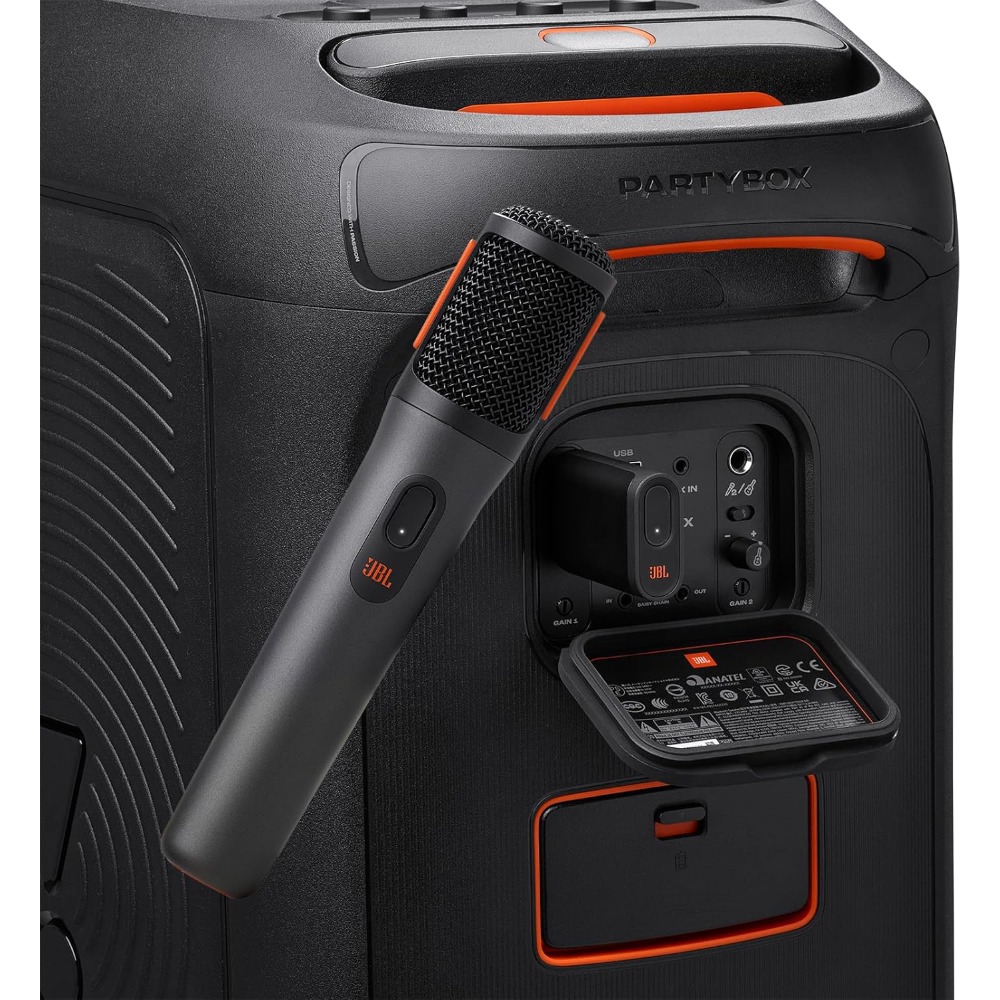 JBL Partybox Wireless Mic - 2X Digital Wireless Microphones, Rechargeable Battery (20Hrs - 700Mah), Clear Voice, Crisp Sound, Stable 2.4Ghz Connection, Compatible with All Partybox Speakers (Black)