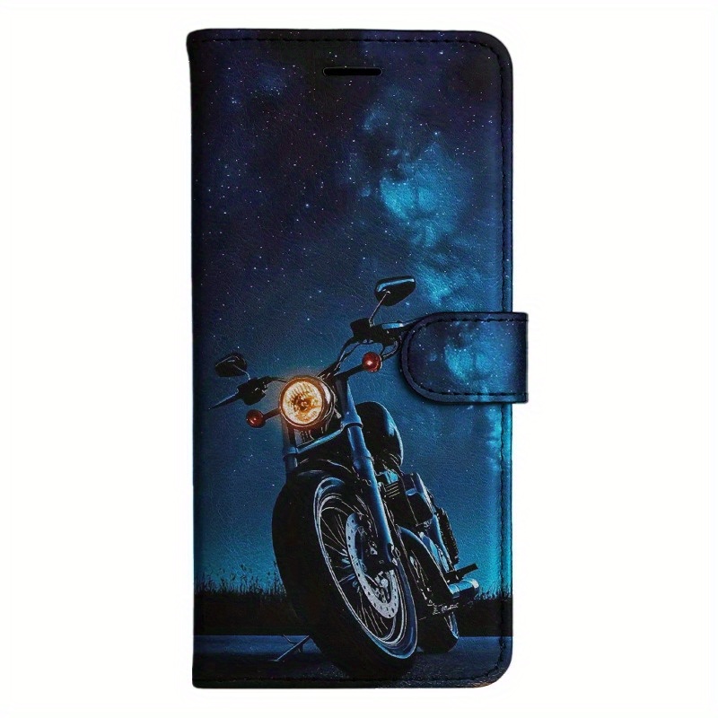 TEMU Phone Case - Motorcycle Magnetic Flip Wallet Case With Card Holder Stand Sutible For Iphone 5/6/6s/7/8/x/xs/xr/se2 2020/se3 2022/11/12/13/ Pro