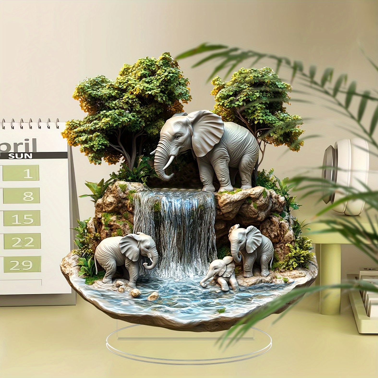 An Elegant 2D Flat Elephant Faux Leather Sun Catcher - a Bohemian Style Decoration for Desktops And Windows, Perfect for Home, Parties, And Festive Decor, As Well As for Gifts.