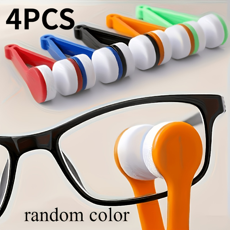 TEMU 4pcs Eyeglass Cleaning Brush Set - Stylish - Portable Microfiber Glasses Cloth - Lens-safe - Leaves No - Wipe/wiping Clip Does Not Damage Lenses
