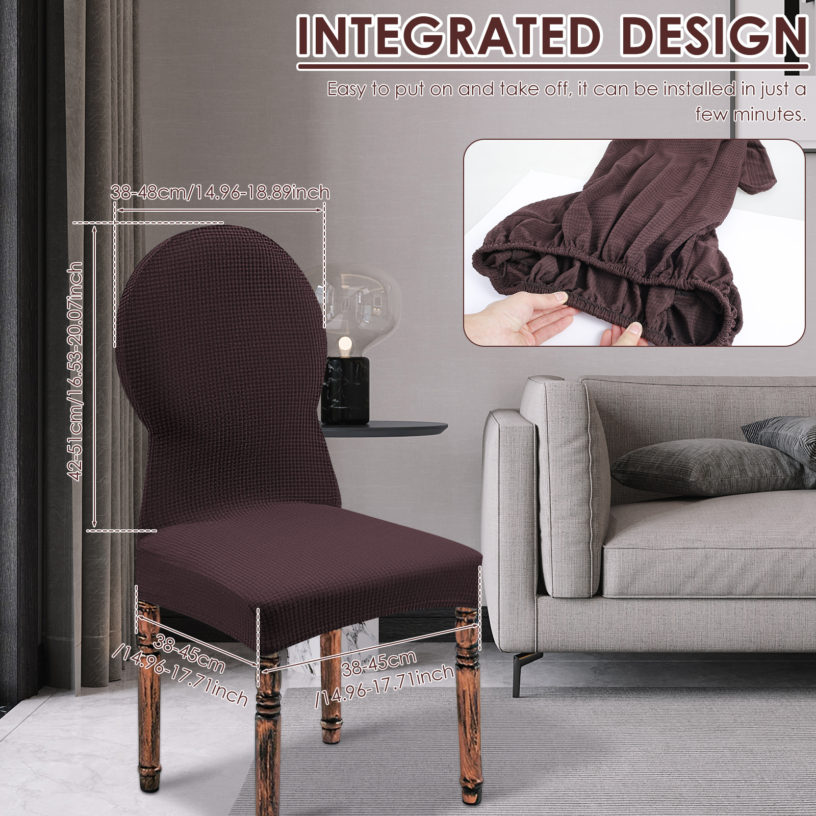 round back dining chair covers washable Temu Canada