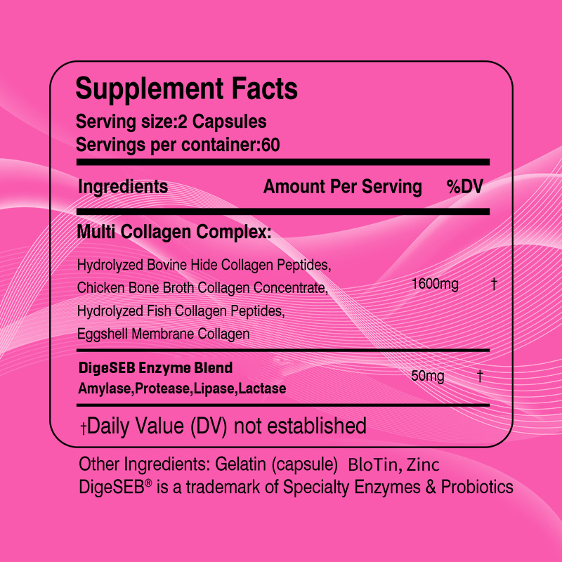 Collagen Complex Capsules with Multi-Collagen Types, 2 Bottles