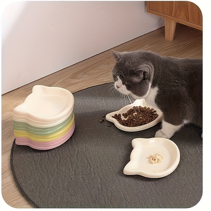 4 color options pet bowl cat food dish canned snack meal plate cat dish dish anti   canned snack bowl without battery Product details 4
