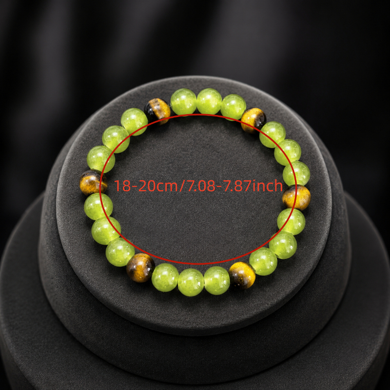 Green and Yellow Tiger's Eye Beads Bracelet, Gift Choice