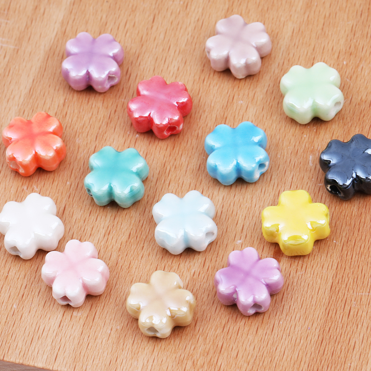 12pcs Glazed Ceramic Beads for DIY Jewelry Making