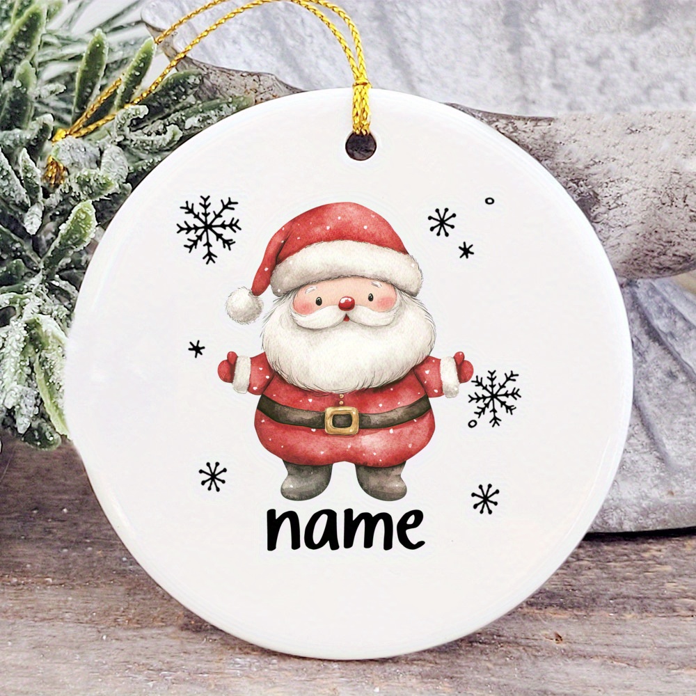 TEMU 1pc Personalized Christmas Ornament, Christmas Santa Claus/ Tree Decoration With Name Design Hanging Ornament For Thanksgiving & Christmas Gifts