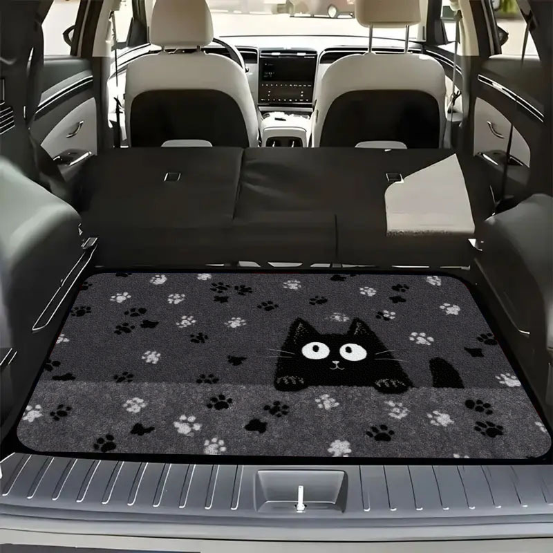 TEMU 1pc Cute And Kitten Car Trunk Mat, Interior Protection Trunk Liner, Durable Floor Mat, Safe And Practical, Suitable For , Lifting, And Secure