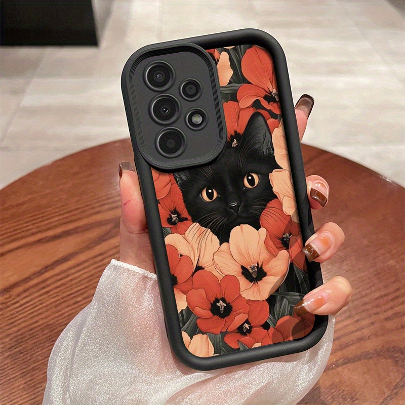 TEMU Vintage Oil Painting Floral Cat Pattern Phone Case for Models Including A01, A02S, A03, A03S, A05, A10S, A11, A12, A13, A14 5G, A15 4G, A20S,