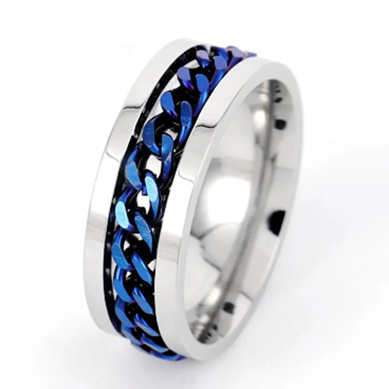 ring for opening bottles and beer rotatable decompression ring for men rotatable chain titanium stainless steel ring stainless steel jewelry for women Product details 3