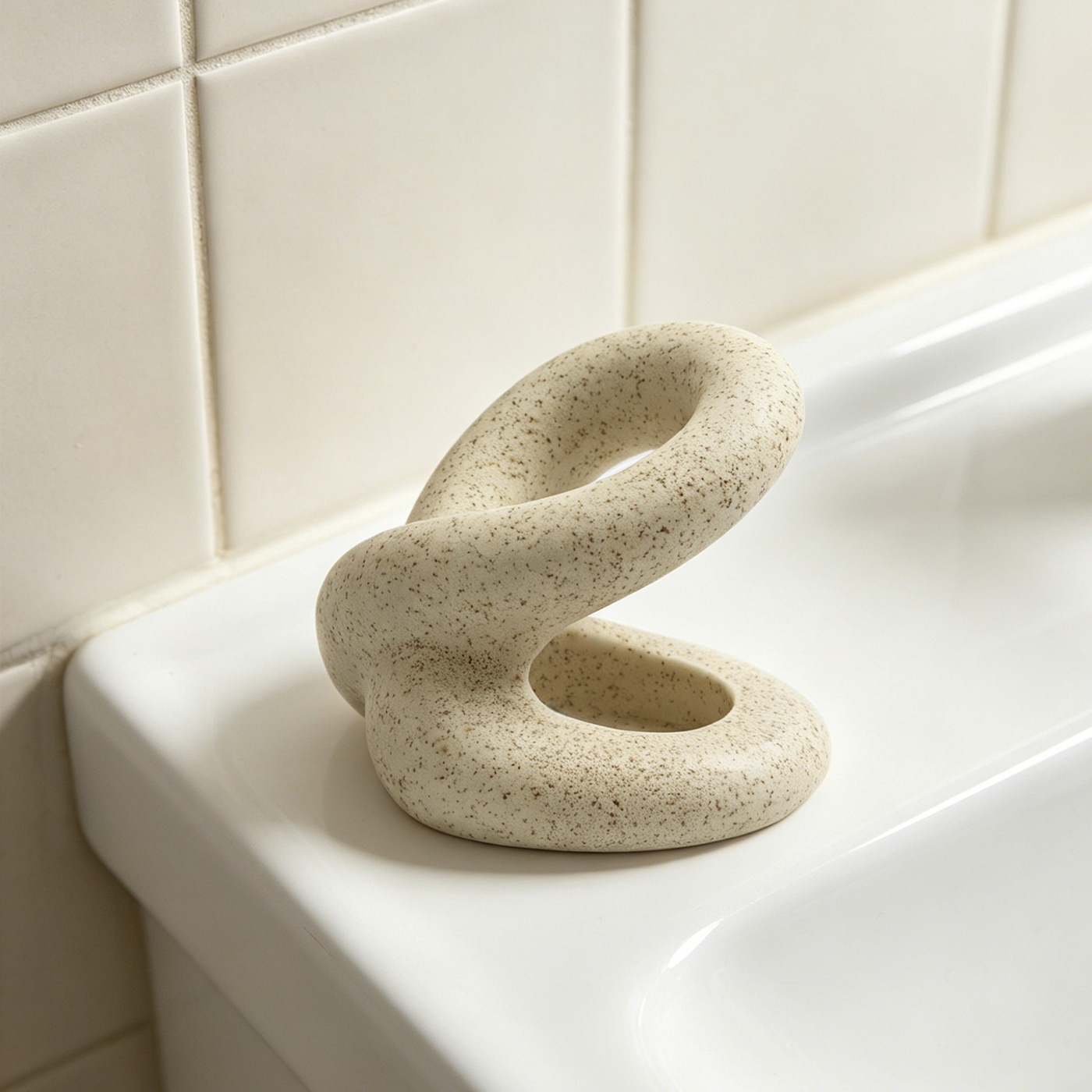1pc Nordic Light Luxury Travertine-Patterned Toothbrush Holder—An Elegant Bathroom Organizer Designed Specifically for Vanity Countertops, Perfect for Storing Toothbrushes And Various Oral Care Additions