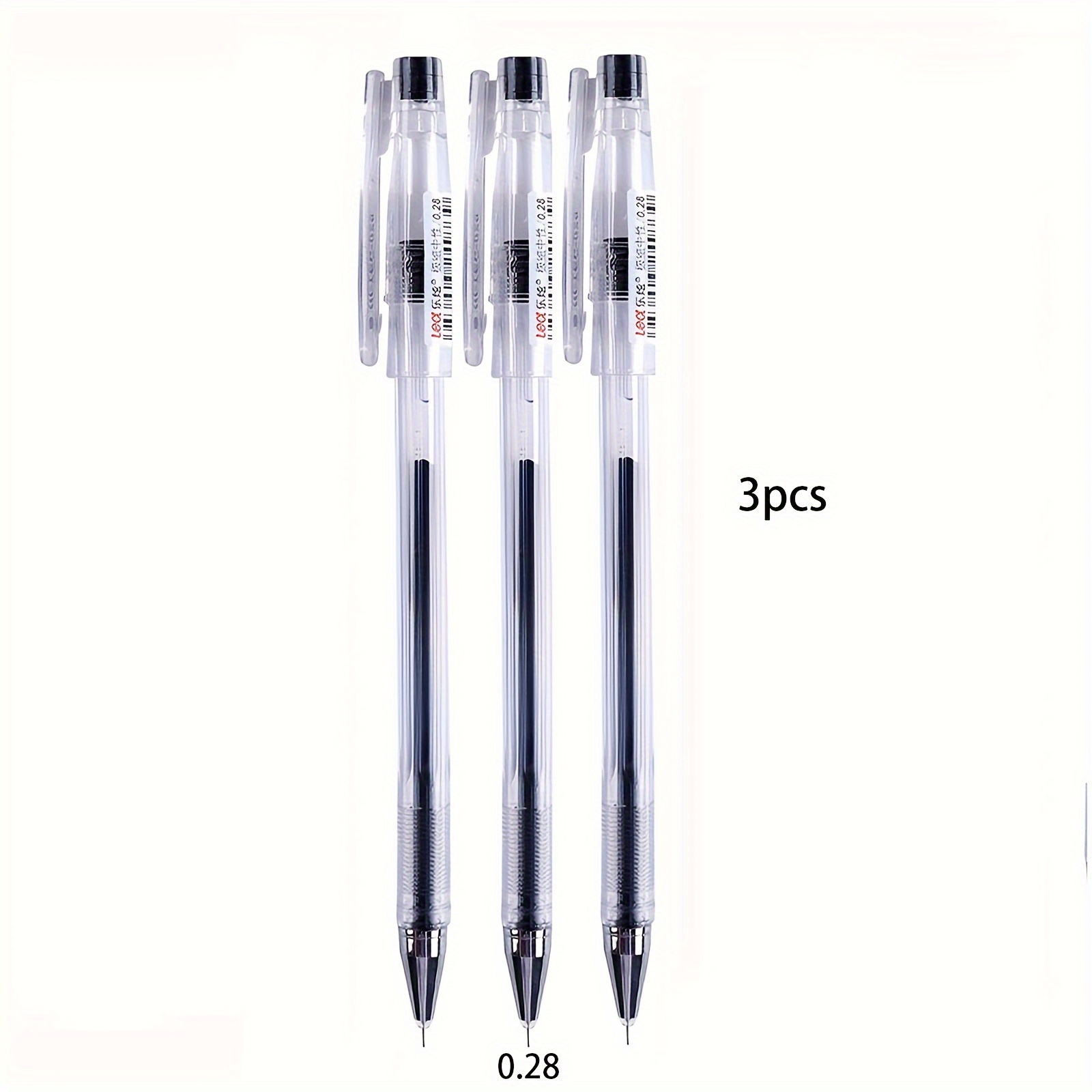 0.28mm -fine Writing Pen, Suitable For Students, Office, Exam, Drawing, Sketching, Fine Point, Full Black Ink