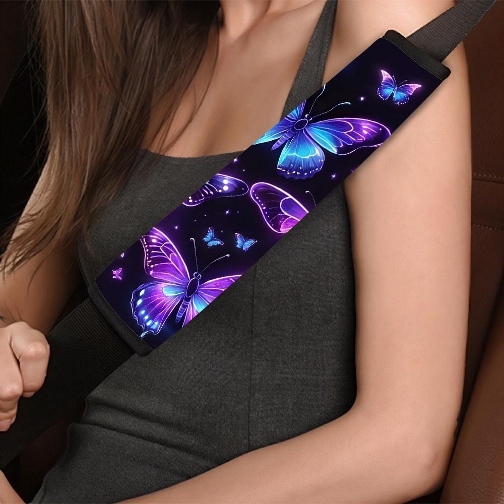 Glowing Pattern Car Seat Belt Pads, Shoulder Strap Cover Soft Waterproof Non-slip Comfortable Universal Type, Suitable For Suv Cars, Trucks, , Daily Commuting Long-distance Travel Interior Additions