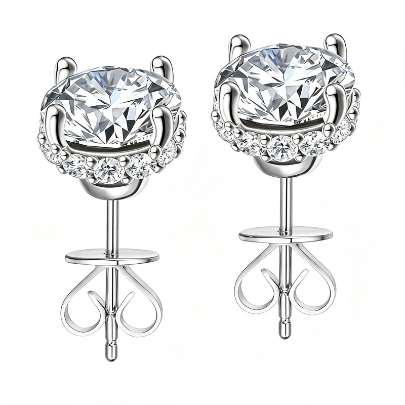 TEMU Boucles d'oreilles clous JOYHERS en synthétique plaquée pour femme et homme, créoles rondes minimalistes avec incrustation, bijou d'avril pour ,
