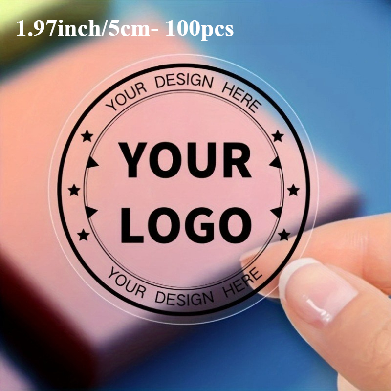 E-shop Personalisierte runde wasserfeste Aufkleber, 1/50/100 Stück - Personalisierte Etiketten mit Mustern/Logos/Text, geeignet für verschiedene