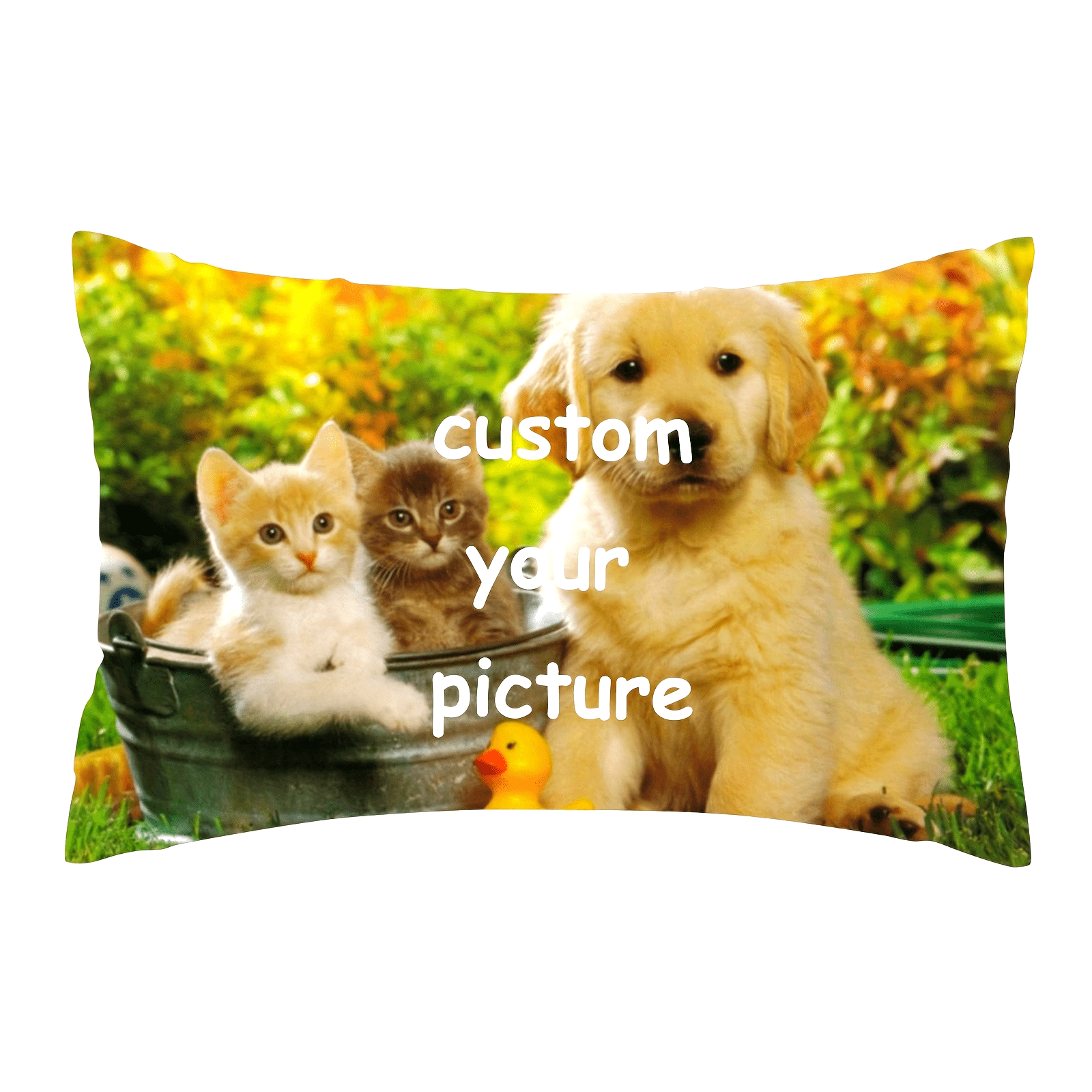 TEMU 1 Housse de coussin lombaire en peluche personnalisée 12x20 pouces - Impression personnalisable, parfaite pour les anniversaires et les fêtes -