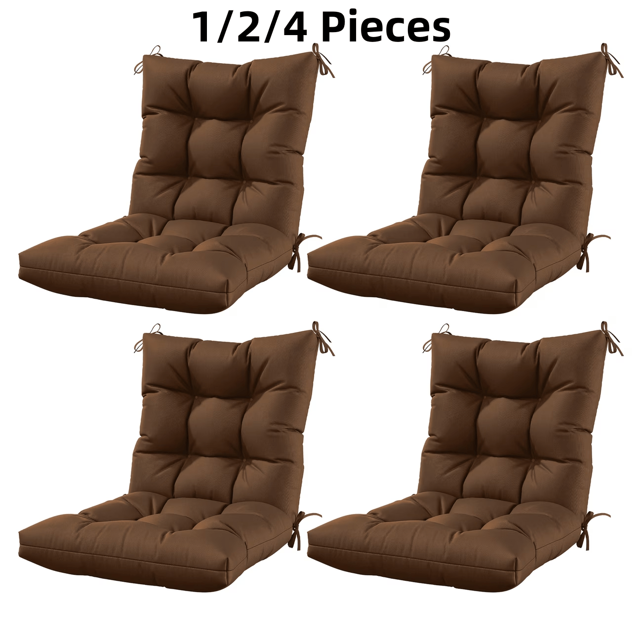 1 2 4pcs   cushions for lounge chairs cozy and soft machine washable with straps providing complete back support ideal for patio furniture outdoor seating and versatile for indoor outdoor use