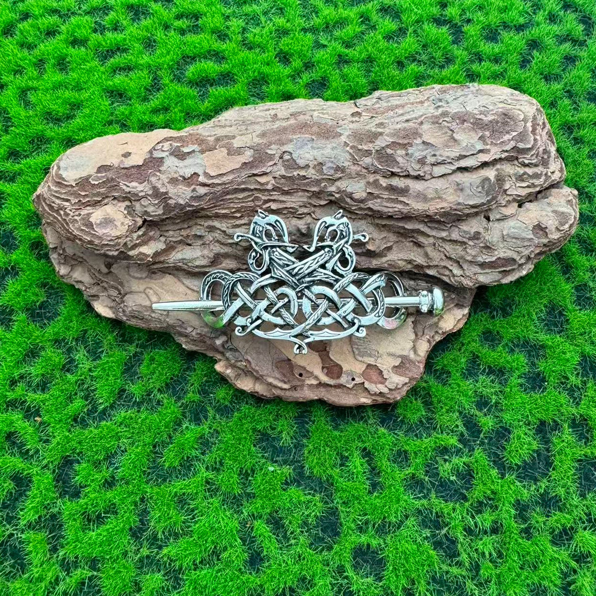 Viking Vintage Double Dragon Celtic Knot Hairpin