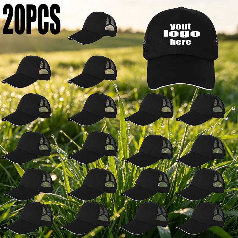 20pcs Personalized Custom Baseball Caps with DIY Logo