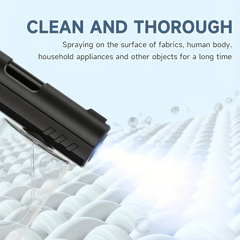 portable disinfectant sprayer with multiple settings featuring an ergonomic handle made from lightweight abs plastic a nozzle that rotates 360 and an adjustable mist mode ideal for use in   bathrooms cars restaurants Product details 1