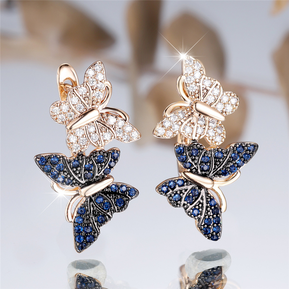 E-shop 1 Paar exquisite bezaubernde Schmetterlings-Ohrringe, elegant stilvoll, für Damen zum Tragen bei Banketten oder Hochzeiten