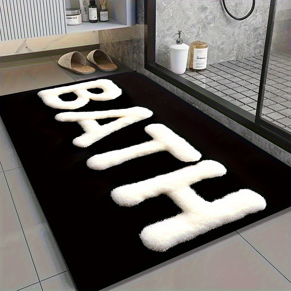 TEMU 1pc Large Non-slip Mat Ideal For Laundry Areas And - A Diatomaceous Earth Shower Mat With Backing, Absorbent, Machine Washable, Made From