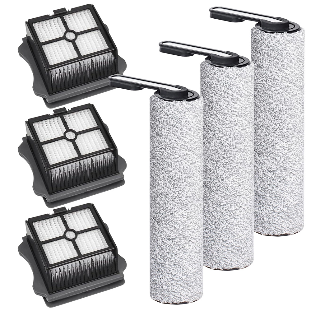 6 Floor Scrubber Replacement Accessories With 3 Roller Brushes 3 Filters For S5/2.0