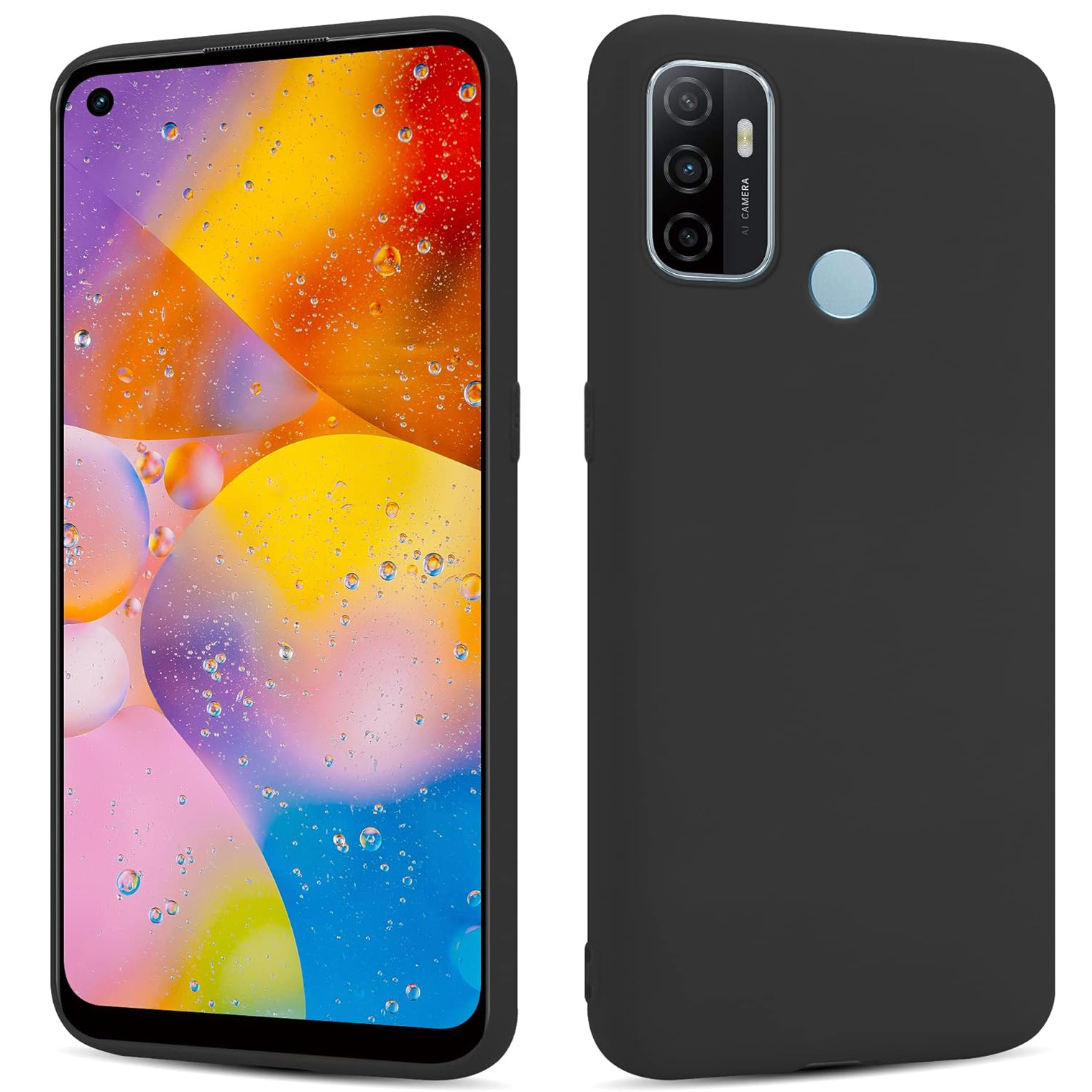 TEMU Phone Case: Case For Oppo A53, Oppo A53s, Black Soft Silicone Case, Anti-scratch Shockproof, Bumper Protective Phone Cover