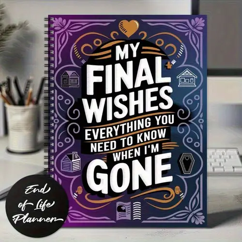 to im gone spiral bound planner will organizer purple golden cover with durable paper funeral arrangements planner organizer for adults handbook for the recently end of motivational journal notebook endof thoughtful journal journal endoflife journal adults planning