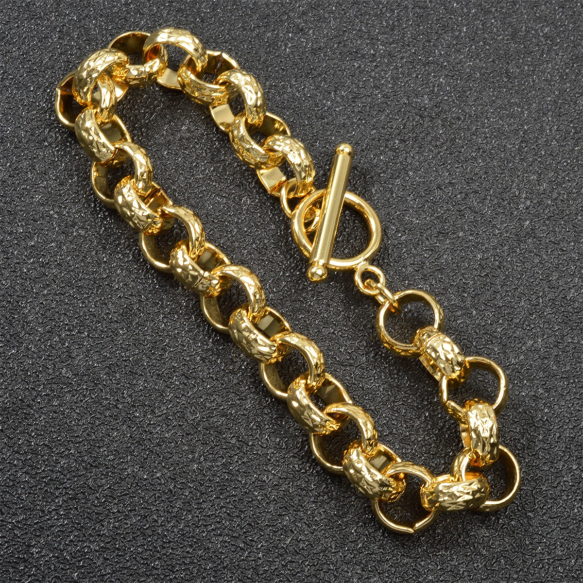 Hammered Link Chain Bracelet, Vintage Style Gift