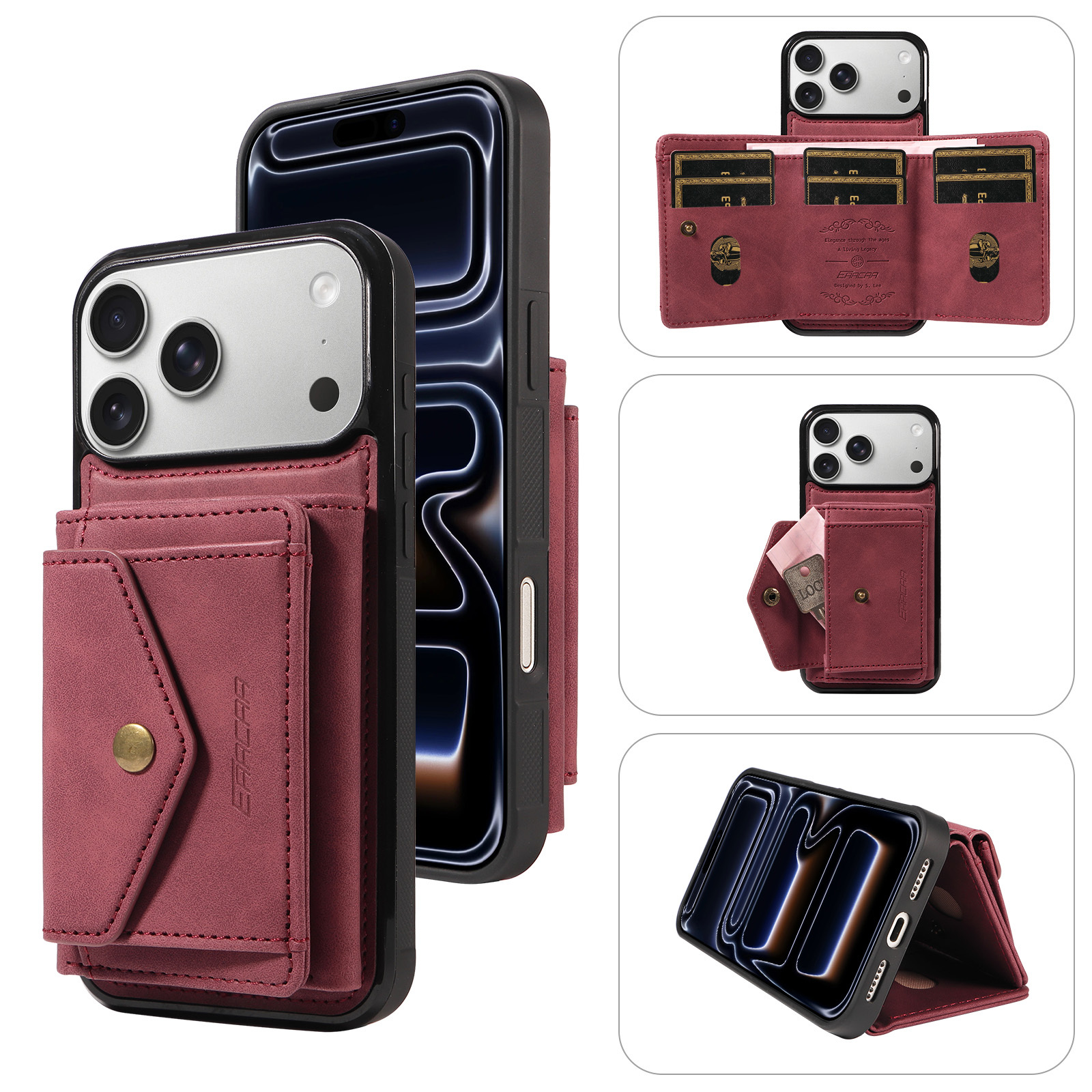 TEMU Phone Case: Wallet-style Phone Case For Iphone 18 Pro Max, 18 Pro, 18, 17 Pro Max, Iphone 17 Pro, Iphone 17e, Iphone 17. Synthetic Leather
