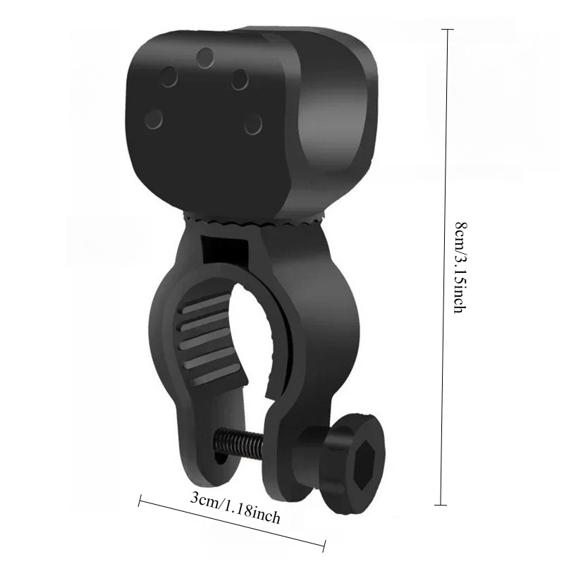 TEMU Supporto Universale per Luci Bici a 360簞 Rotabile, Clip per Luce Anteriore LED, Montaggio per Bici MTB e da , Porta Torcia Universale